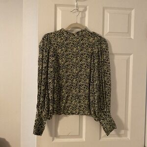H&M Women's‎ Floral Long Sleeve Blouse Size XS R1